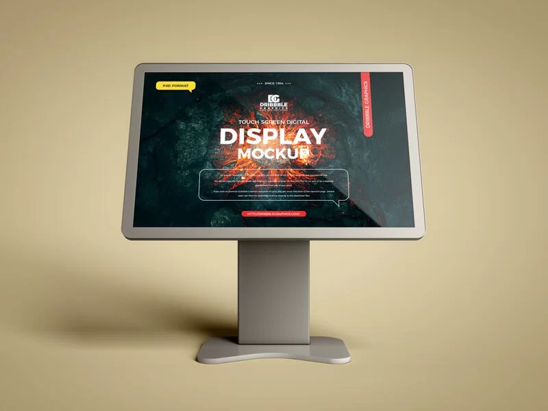 If you’re presented with an amazing looking set of screens that are 100% static, you’re looking at a screen mockup. Touch Screen Digital Display Free Mockup Free Mockup