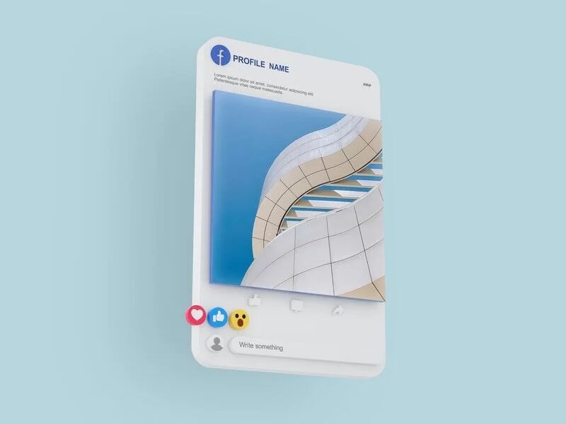 Facebook advertisement post mockup (psd). Facebook Post Free Mockup Freemockup Net