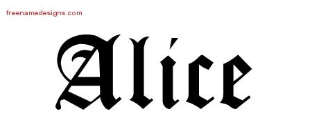 Blackletter Name Tattoo Designs Alice Graphic Download Free Name Designs