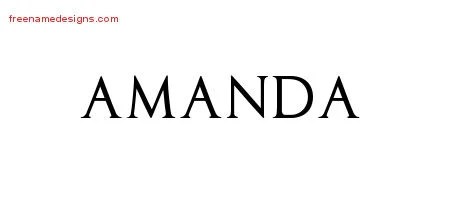 Regal Victorian Name Tattoo Designs Amanda Graphic Download Free Name Designs