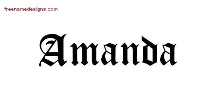 Blackletter Name Tattoo Designs Amanda Graphic Download Free Name Designs