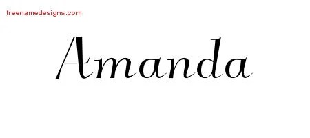 Elegant Name Tattoo Designs Amanda Free Graphic Free Name Designs