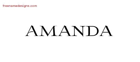 Flourishes Name Tattoo Designs Amanda Printable Free Name Designs