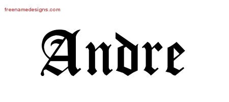 Blackletter Name Tattoo Designs Andre Printable - Free Name Designs 200_x_450_jpg
