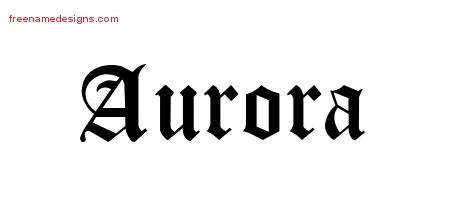 Blackletter Name Tattoo Designs Aurora Graphic Download - Free Name Designs 200_x_450_jpg