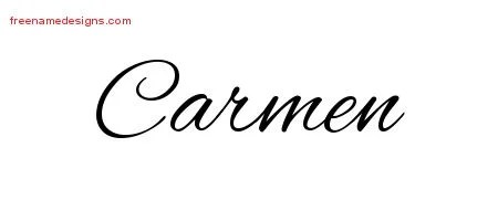 Cursive Name Tattoo Designs Carmen Download Free - Free Name Designs 200_x_450_jpg