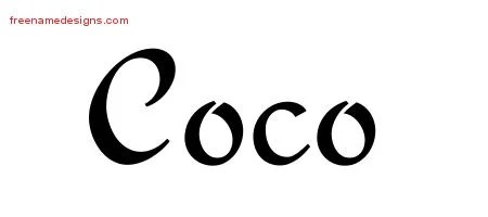 Calligraphic Stylish Name Tattoo Designs Coco Download Free - Free Name Designs 200_x_450_jpg