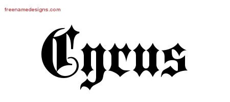 Old English Name Tattoo Designs Cyrus Free Lettering Free Name Designs