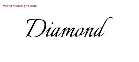 Calligraphic Name Tattoo Designs Diamond Download Free Free Name Designs