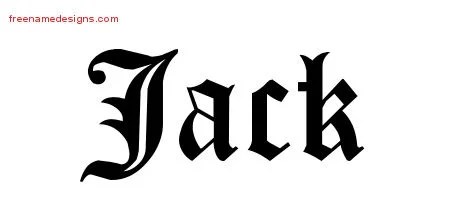 Blackletter Name Tattoo Designs Jack Printable - Free Name Designs
