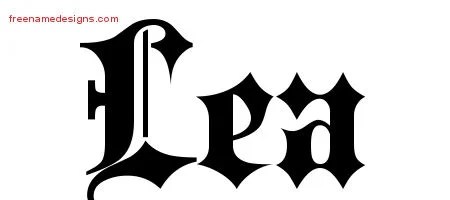 Old English Name Tattoo Designs Lea Free - Free Name Designs 200_x_450_jpg