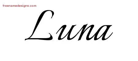 Calligraphic Name Tattoo Designs Luna Download Free - Free Name Designs 200_x_450_jpg
