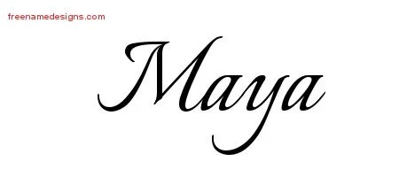 Calligraphic Name Tattoo Designs Maya Download Free - Free Name Designs 200_x_450_jpg