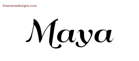 Art Deco Name Tattoo Designs Maya Printable - Free Name Designs 200_x_450_jpg