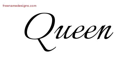 Calligraphic Name Tattoo Designs Queen Download Free - Free Name Designs 200_x_450_jpg