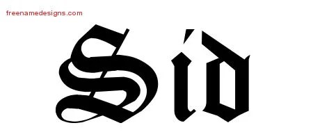 Blackletter Name Tattoo Designs Sid Printable - Free Name Designs