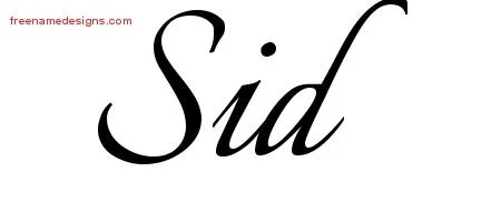 Calligraphic Name Tattoo Designs Sid Free Graphic - Free Name Designs 200_x_450_jpg