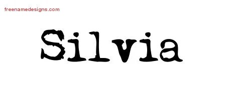 Vintage Writer Name Tattoo Designs Silvia Free Lettering - Free Name Designs 200_x_450_jpg