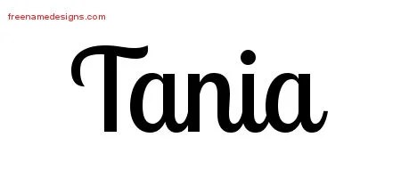 Handwritten Name Tattoo Designs Tania Free Download - Free Name Designs 200_x_450_jpg