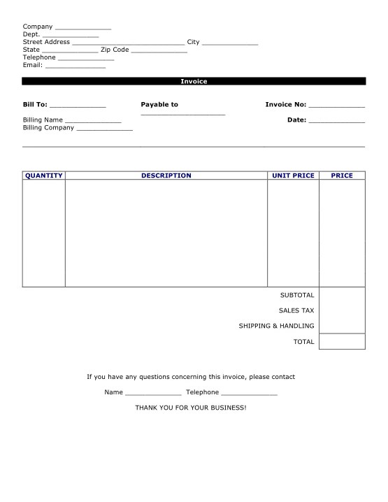 personal invoice template word excel pdf free download free pdf books