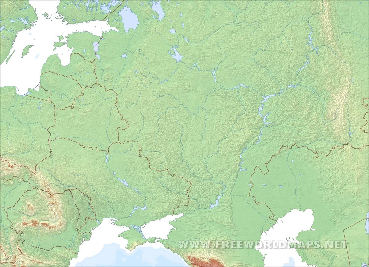 Blank Map Of Eastern Europe Free Printable Map Eastern Europe Physical Map 1 