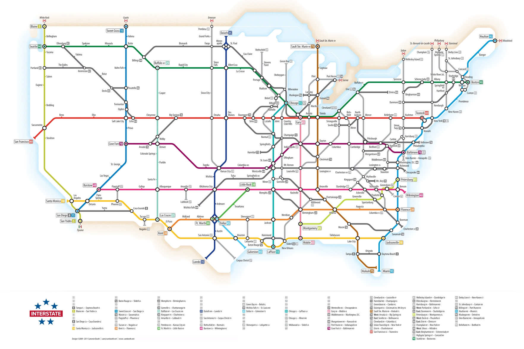 United States Interstate Highway Map Free Printable Map Infographic U S Interstate Highways As A Transit Map 1 