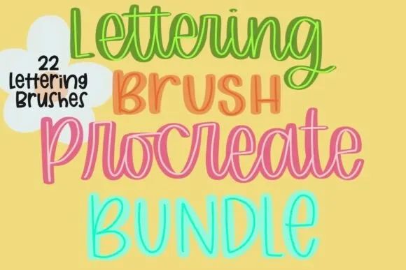 Lettering Bundle For Procreate Procreate Brushes - Vintage Background Collection - Retina Quality