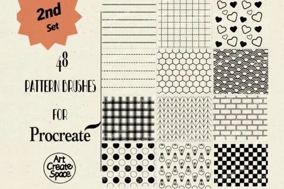 Procreate Pattern Brush Set Unique Procreate Brushes Creative Market - Desktop Geometric Wallpapers for Desktop