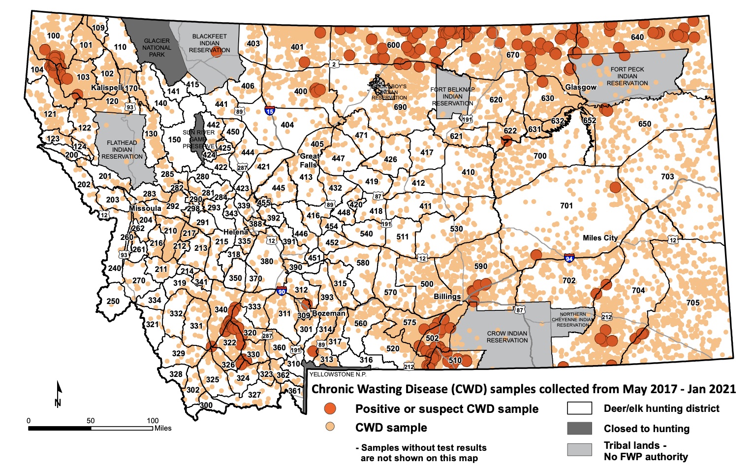 Hunting Areas In Montana A State Judge Has Sided With Montana FWP And CWD MONTANA MAP 