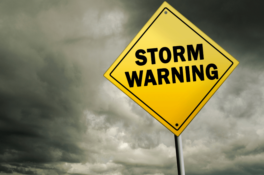 storm warning sign