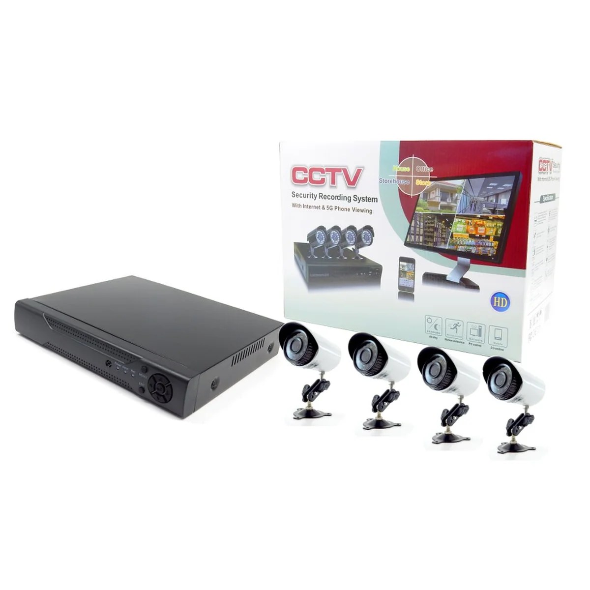Conjunto Dvr De Segurança + 4 Câmeras