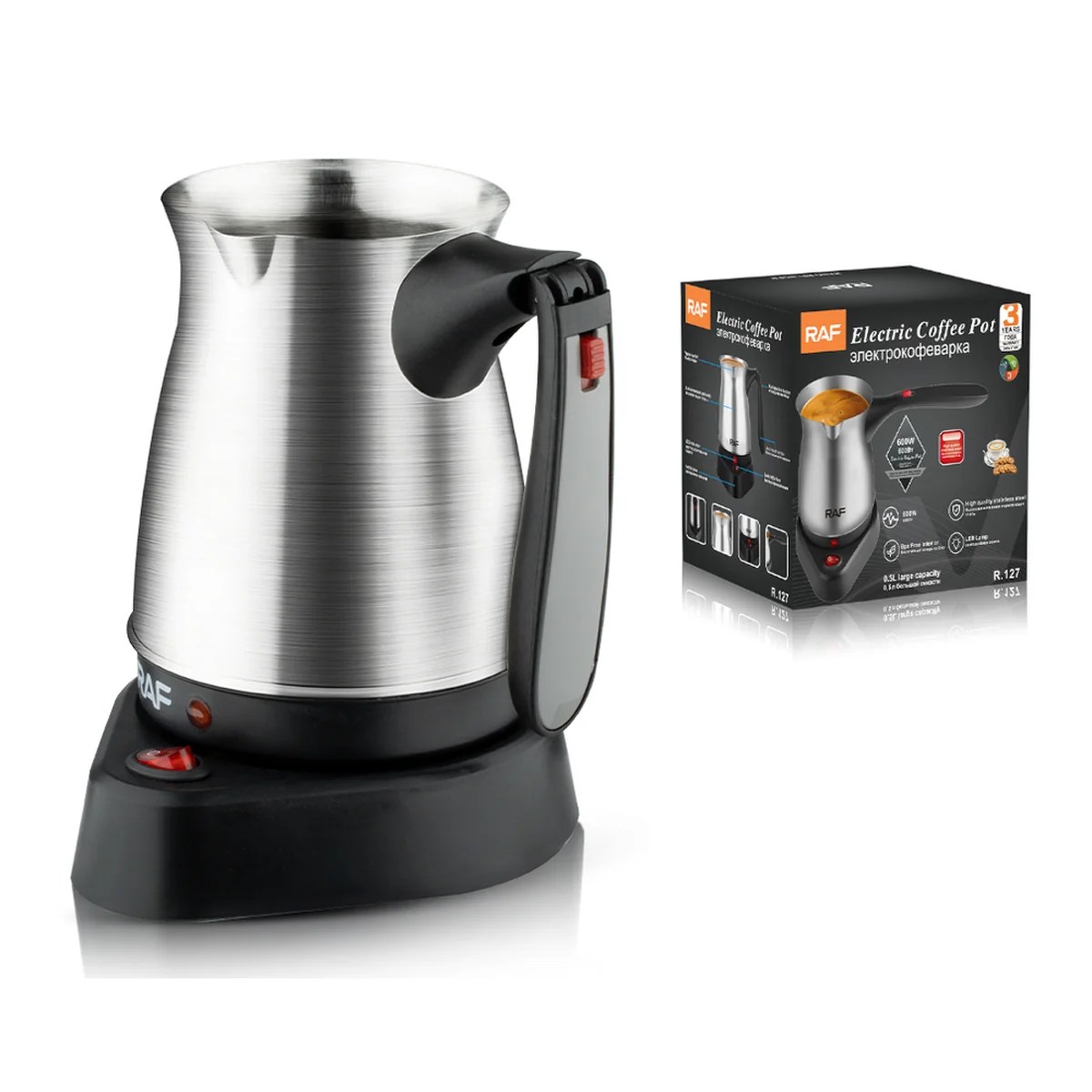 Cafeteira Elétrica Turca Raf R127 – 600w – 0,5 Litro