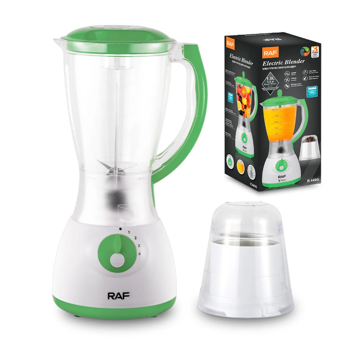 Liquidificador Raf R4400 – 1000w Com Moedor – Jarra De 1,5 Litros