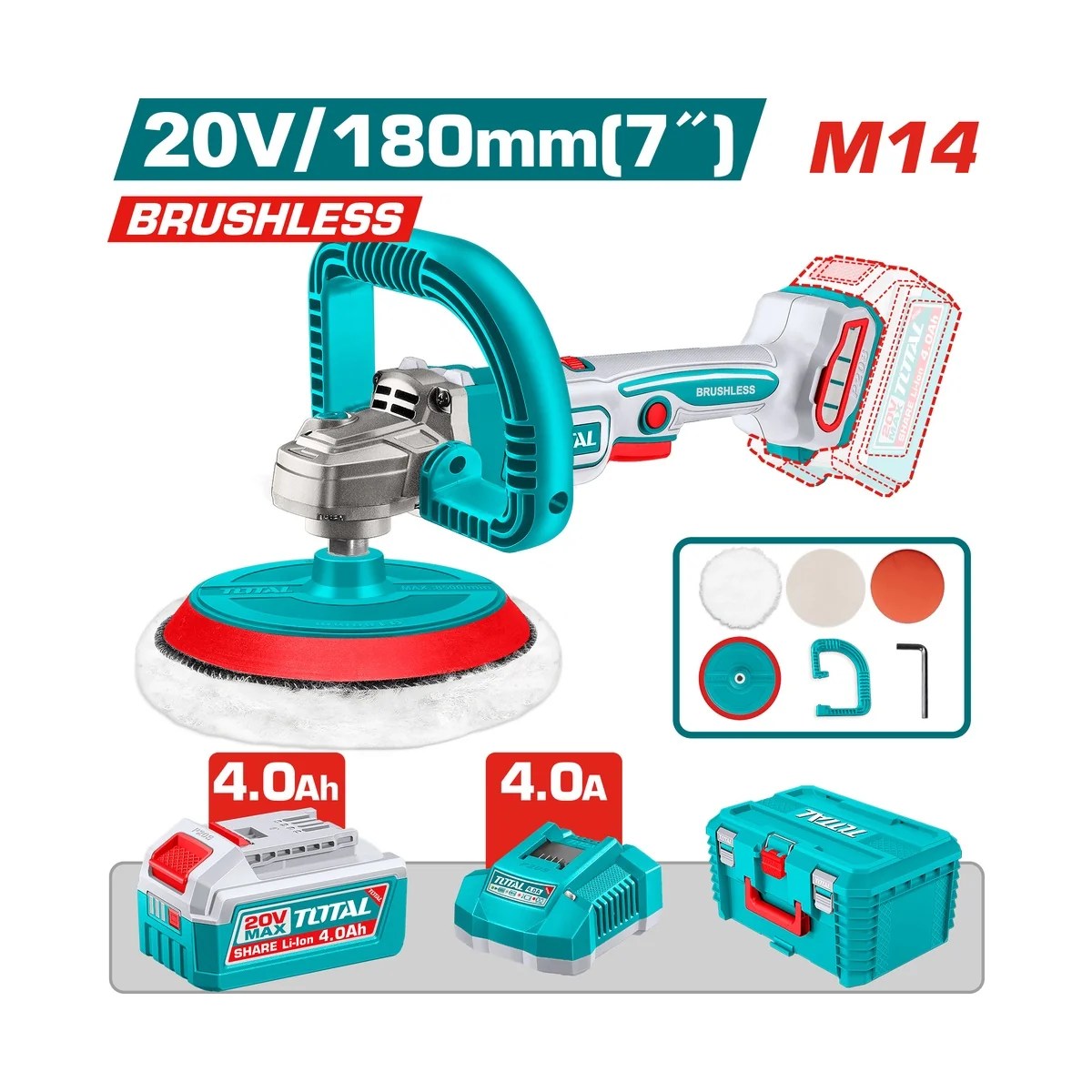 Politriz A Bateria Brushless 20v 180mm