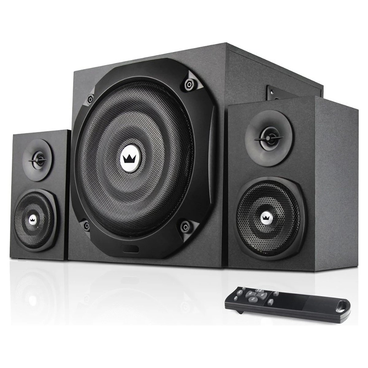 Sistema De Som 2.1 Crown Micro Cms-3801 40w Rms Com Subwoofer, Usb, Sd E Fm