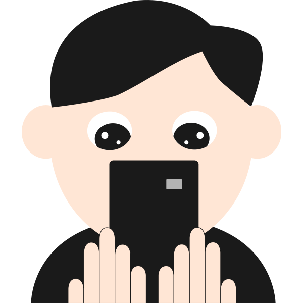 Black round pattern user cartoon avatar, user, avatar, flat avatar png and psd. Phone User Cartoon Icon Free Svg