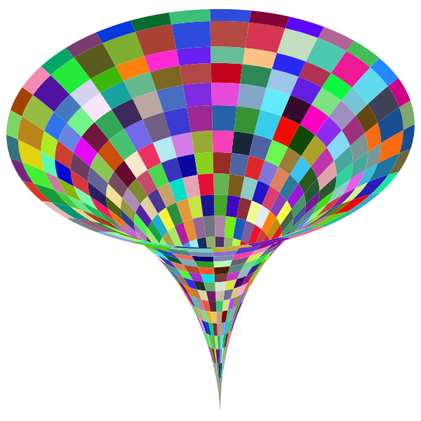 An svg's size can be increased or decreased without a loss of quality. 3d Checkerboard Vortex Prismatic Free Svg