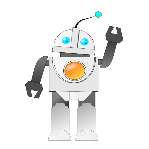 Color illustration of cute robot head. Cute Robot Free Svg