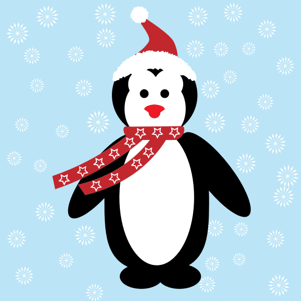 Use this cute christmas penguin illustration svg for. Christmas Penguin Free Svg