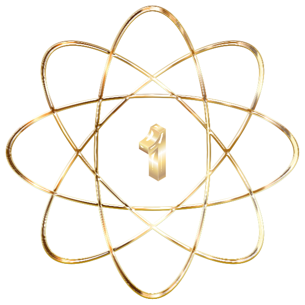 Gold Atom Molecule No Background Free Svg