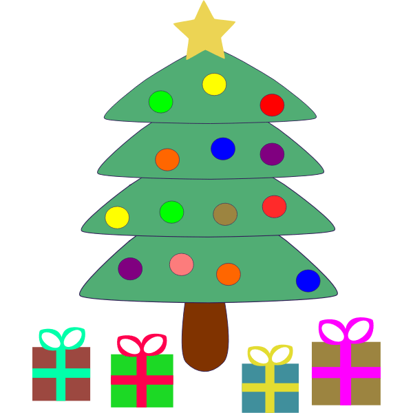 (4 customer reviews) $2.40 usd $4.00 40% off. Vector Clip Art Of Cartoon Presents Under Christmas Tree Free Svg