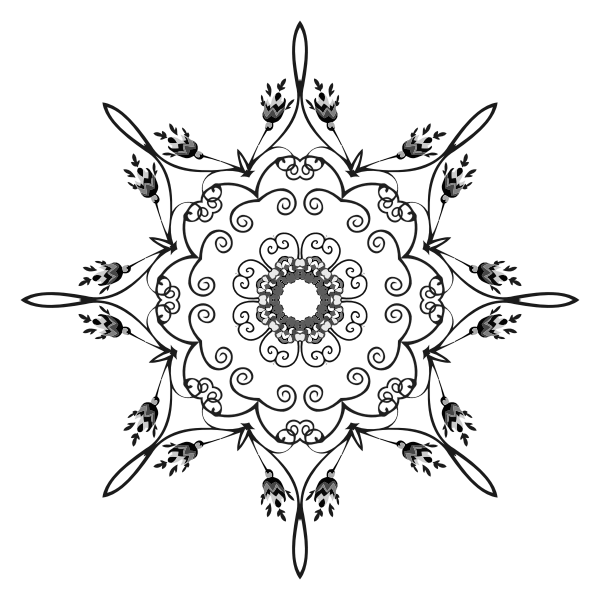 Free Floral Mandala In Black And White Free Svg SVG Cut Files