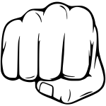Vector image of green fist thumbs up
