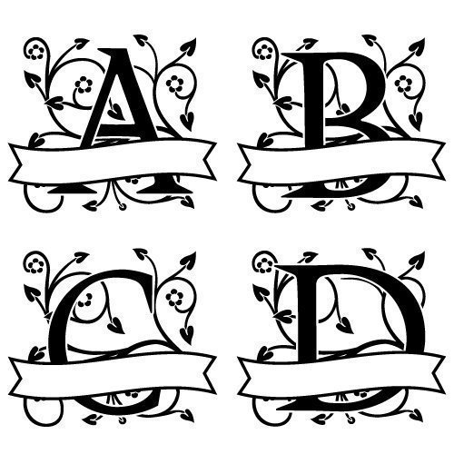 Download craft svg filesfree svg file from independent creator with personal and commercial license included Free Svg Files Svg Png Dxf Ornate Floral Banner Monogram Font