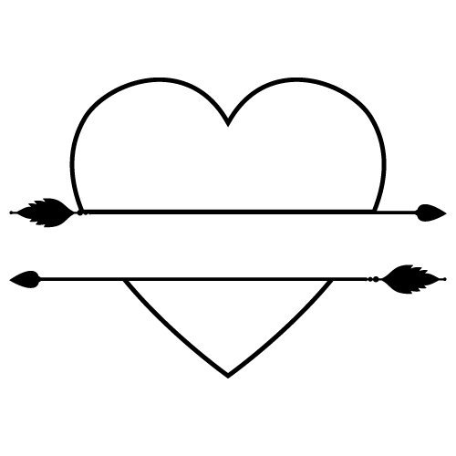 Terbaru Free Svg Files Svg Png Dxf Eps Split Love Heart Arrows SVG PNG EPS DXF File