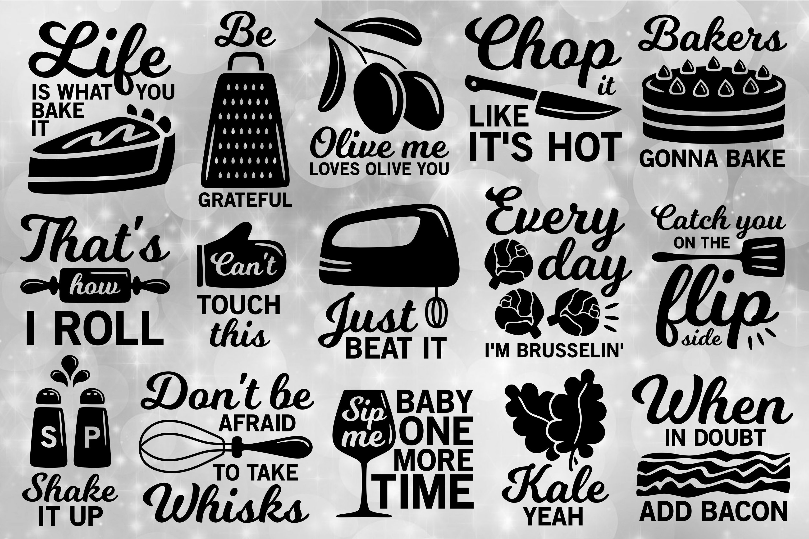 All files can be used . Kitchen Quotes Bundle Free Svg Designs