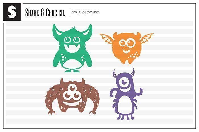 Free cute monster vector icon in svg format. Cute Monsters Free Svg Designs