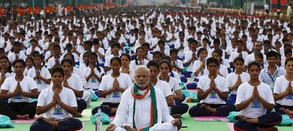 Prime minister Modi on June 21, 2015 , New Delhi 