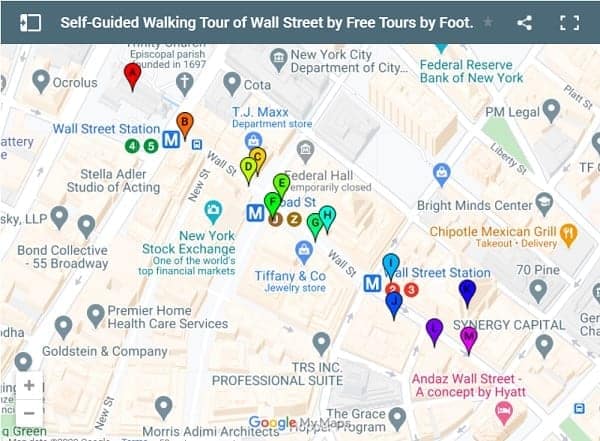 Wall St Walking Tour Discover The Iconic Streets Secrets And History Wall Street Map 