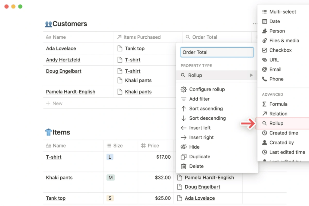 Master Database Relations and Rollups